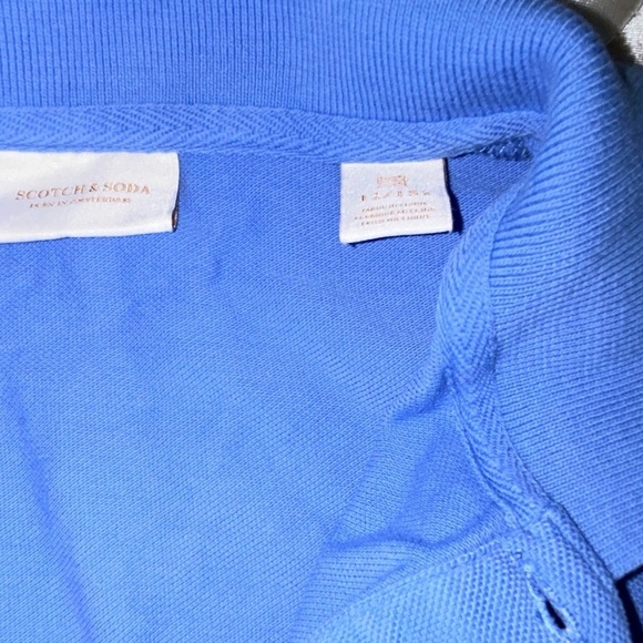 SCOTCH & SODA Amsterdam boys light blue pique cotton polo shirt size 12 - Picture 6 of 6